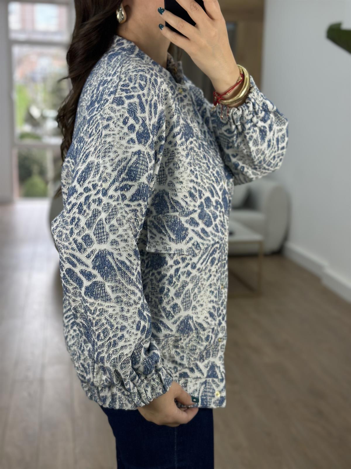 İçerisi Astarlı Kabartmalı Bomber Ceket