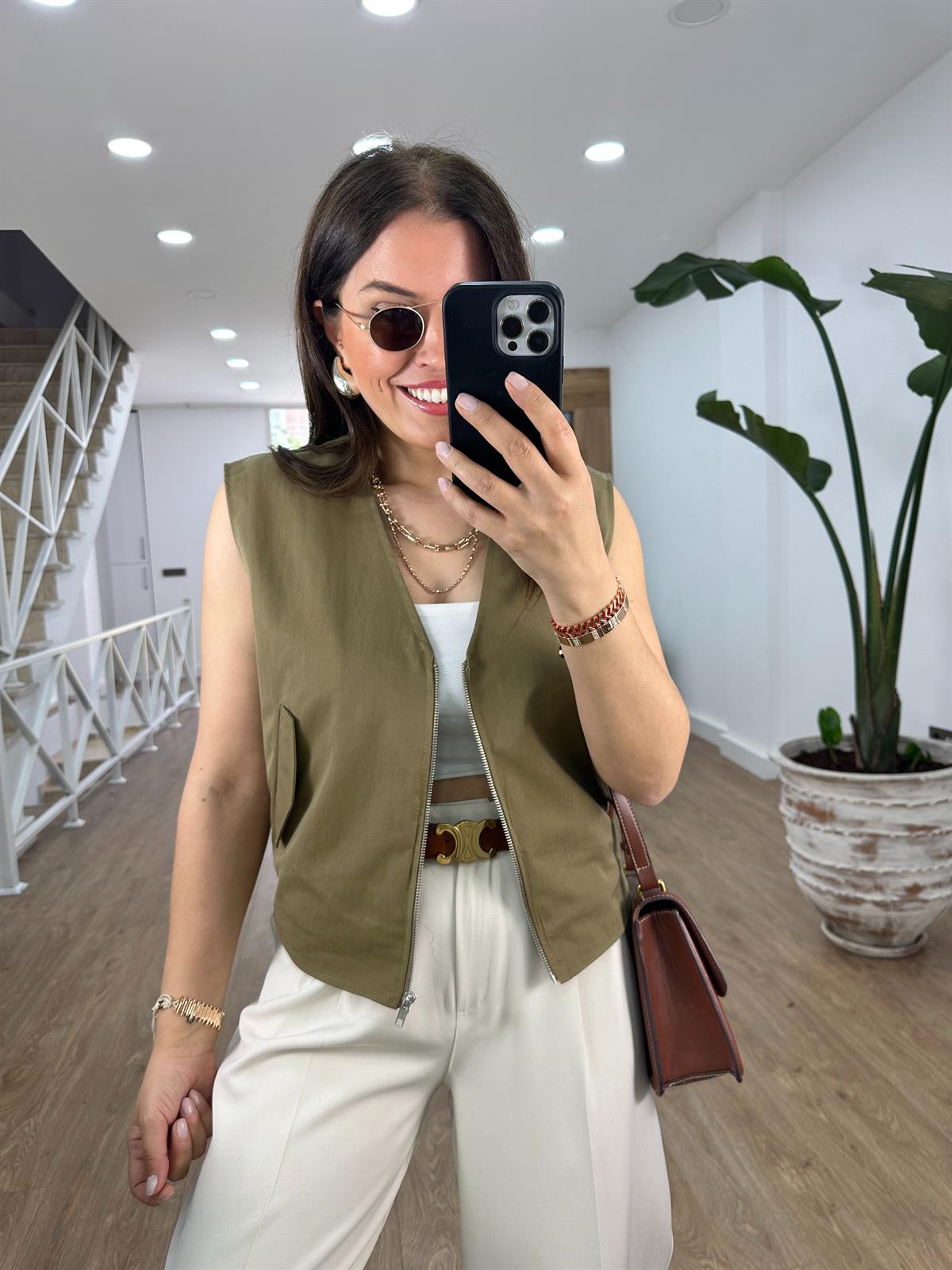 İçerisi Astarlı Kapak Cepli Yelek-Haki