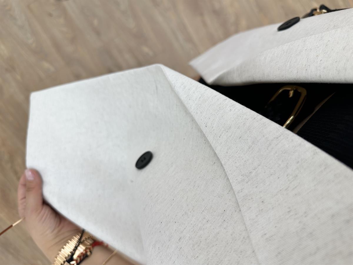 İçerisi Astarlı Keten Yelek-Taş