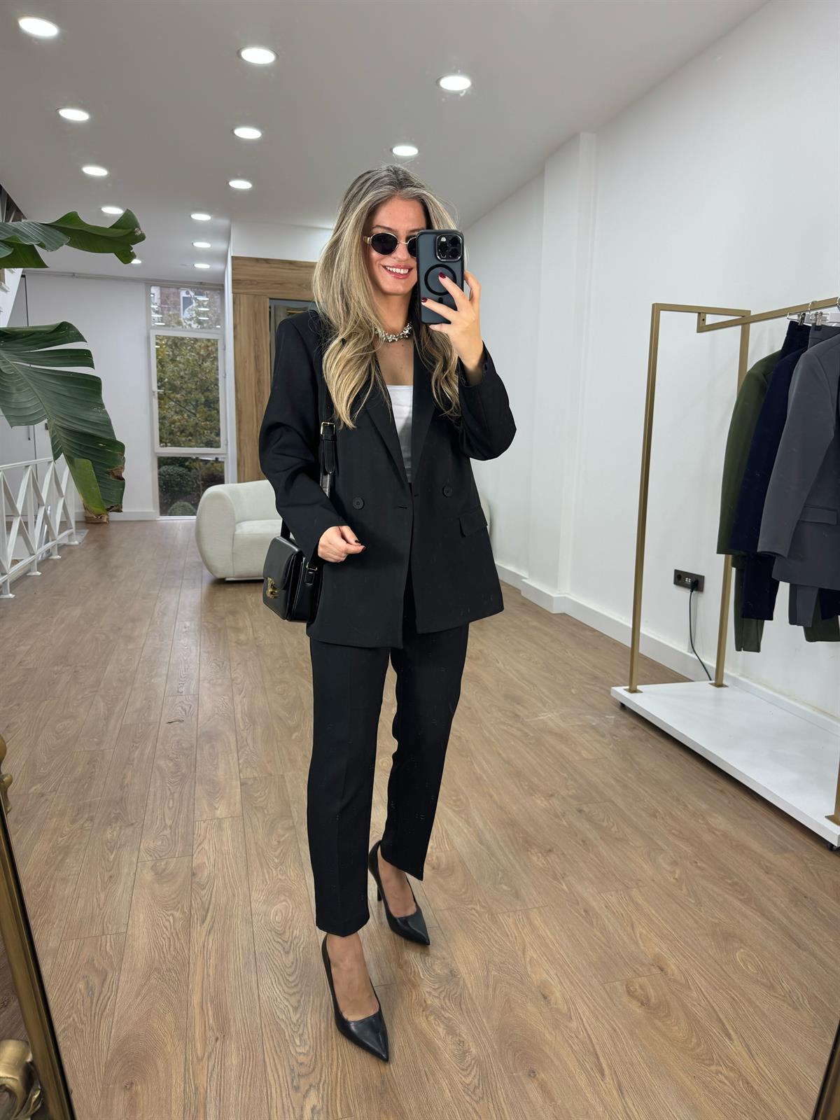 İçerisi Astarlı Pantolon Ceket Takım - Siyah