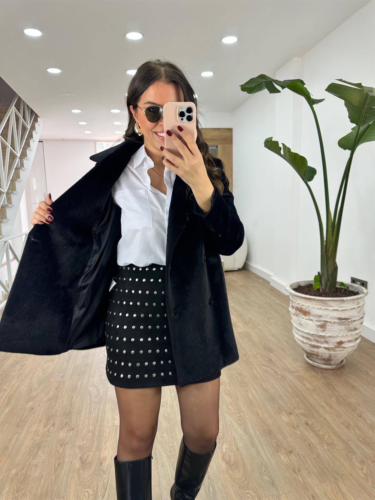 İçerisi Astarlı Tüylü Kaban Siyah