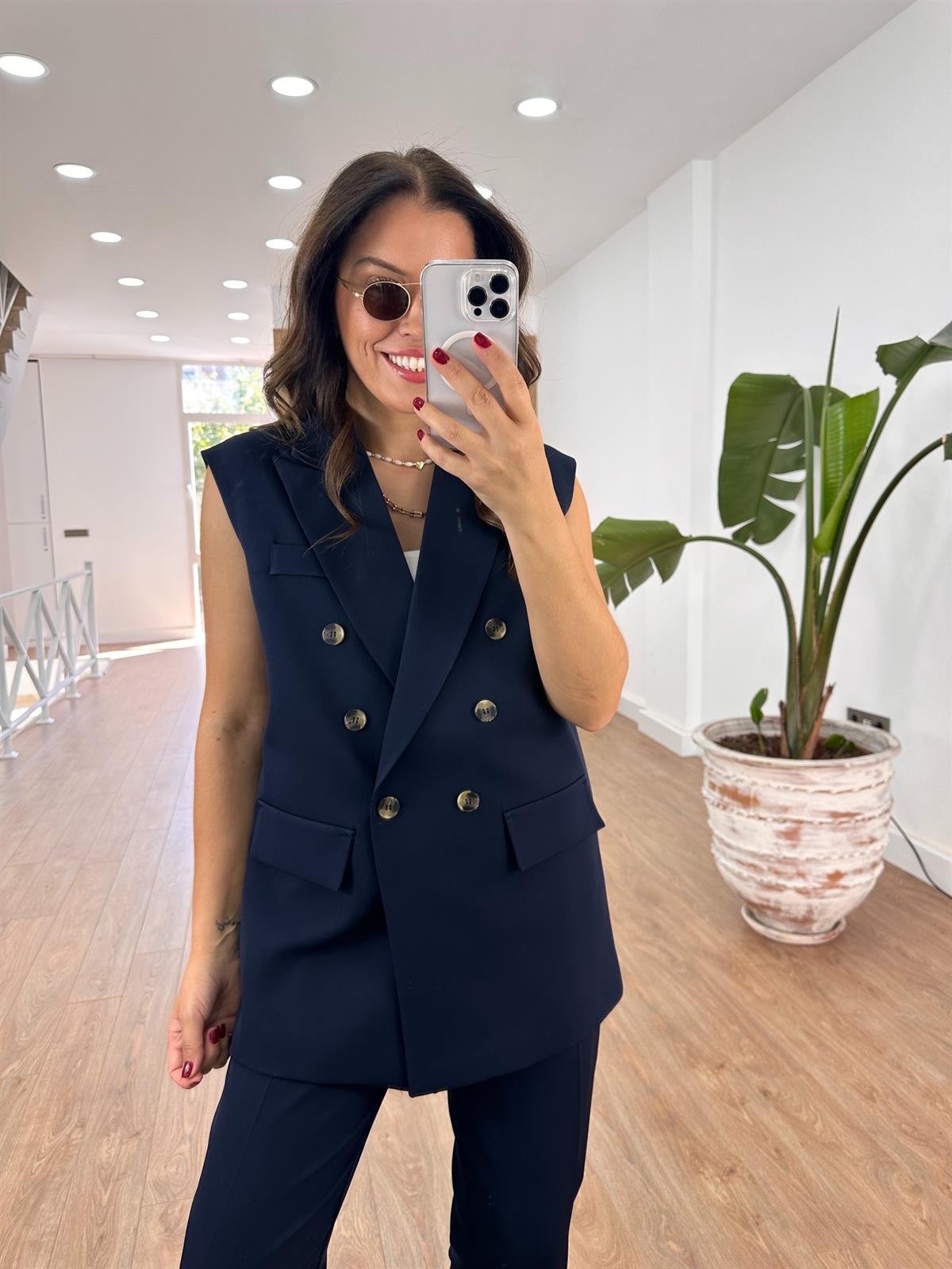 İçerisi Astarlı Yelek Pantolon Takım - Lacivert