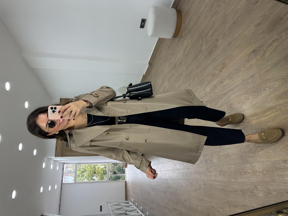 İçerisi Leopar Astarlı Trenç- Camel