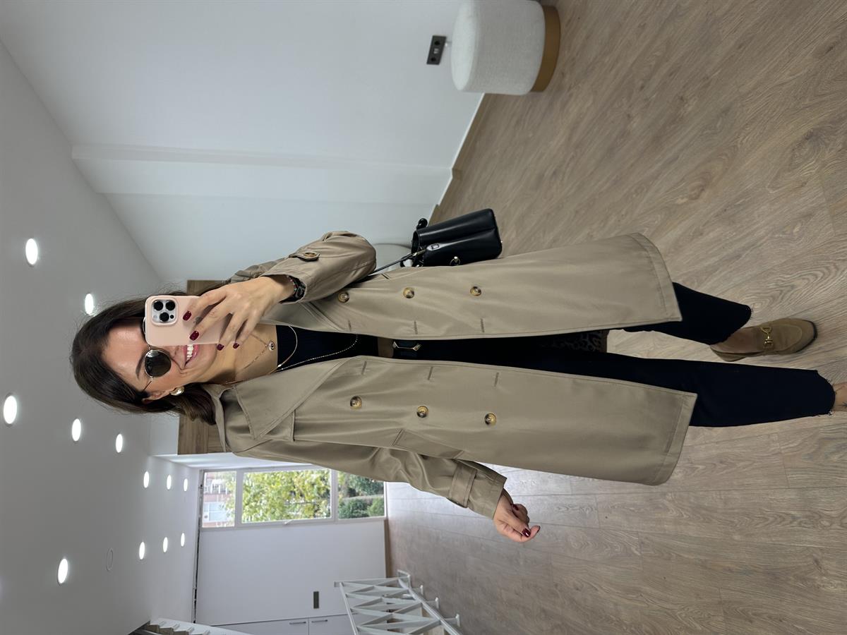 İçerisi Leopar Astarlı Trenç- Camel