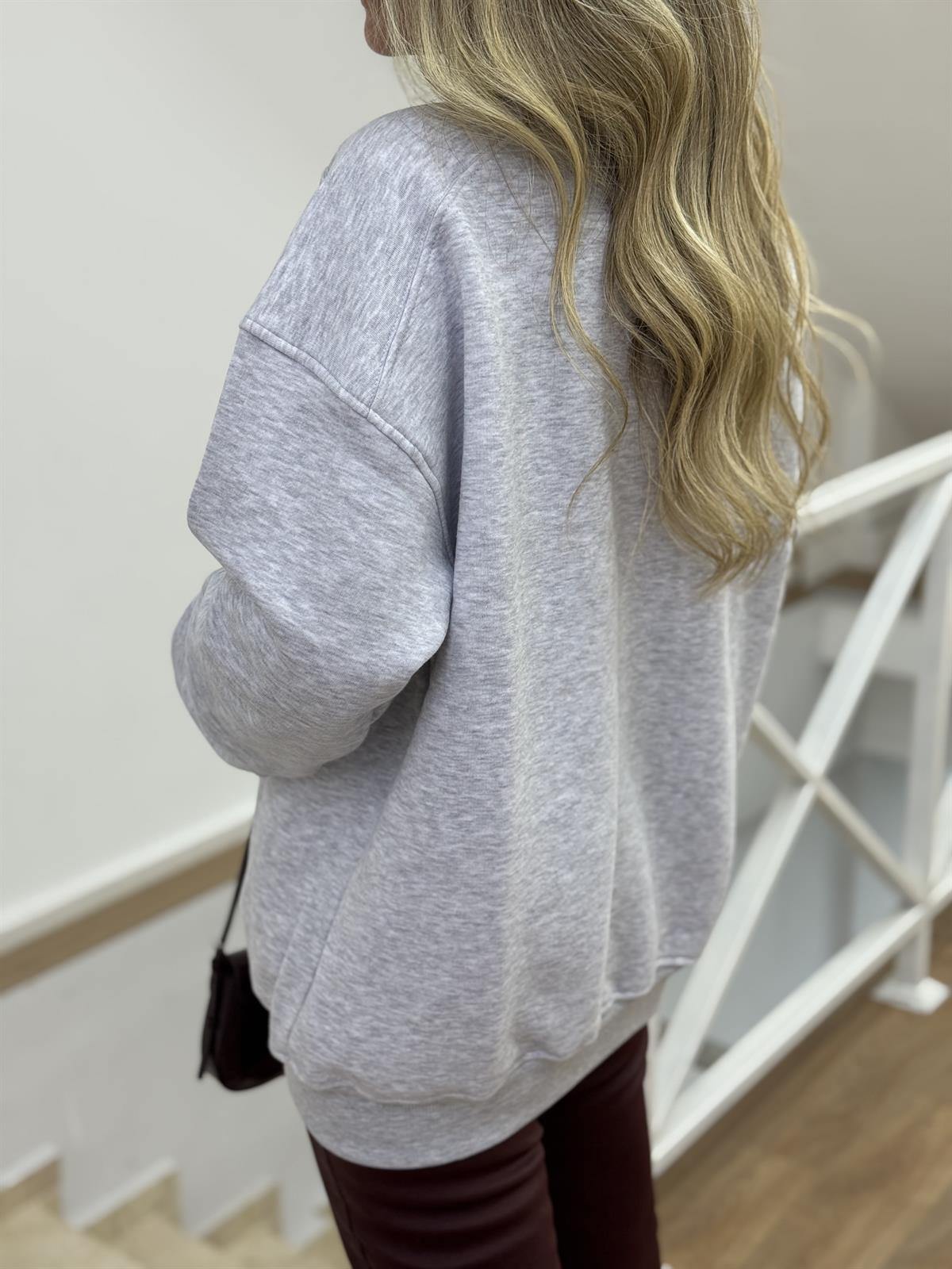 İçerisi Şardonlu Sweatshirt - Gri