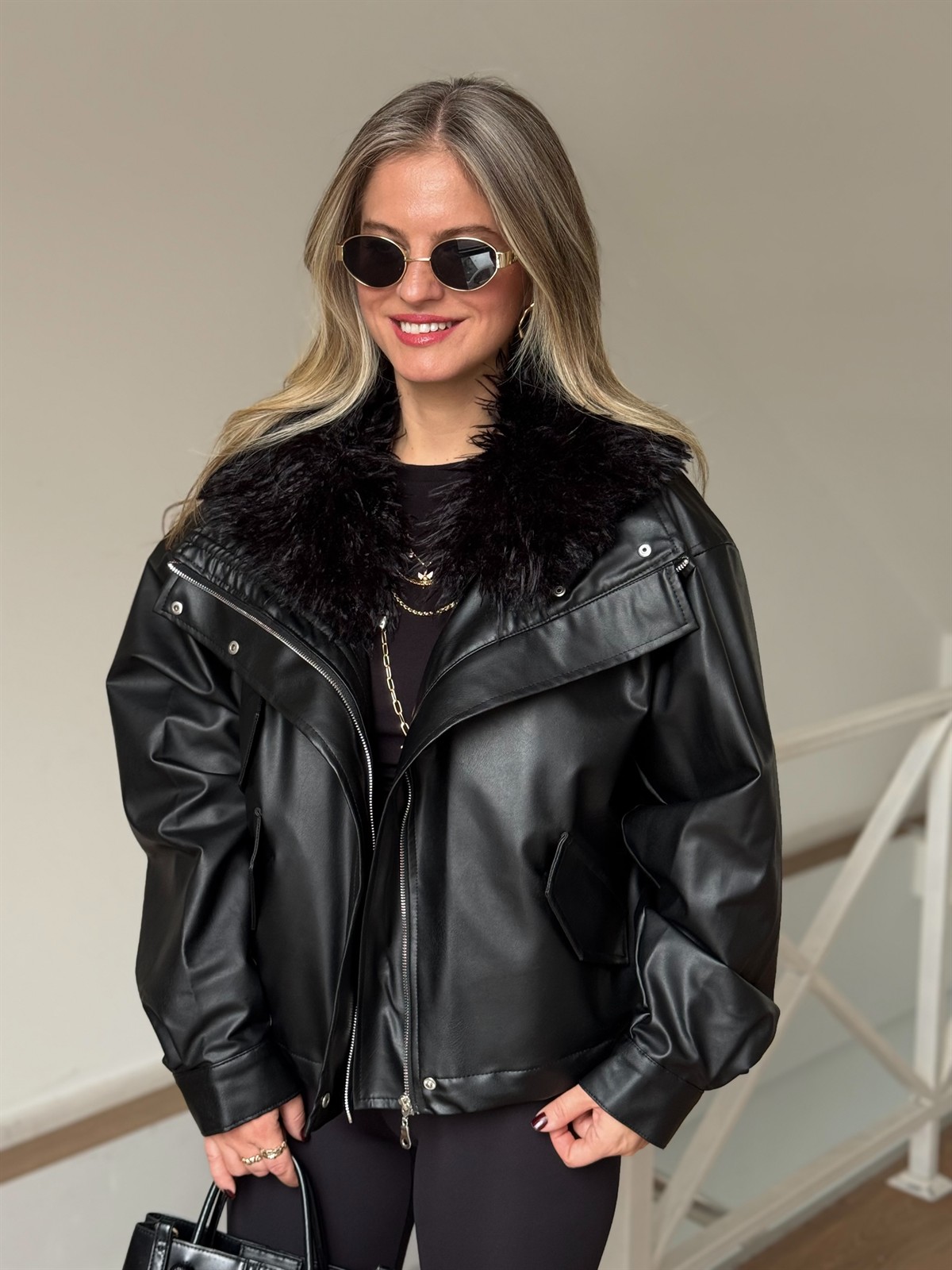 İçi Kürklü Deri Ceket