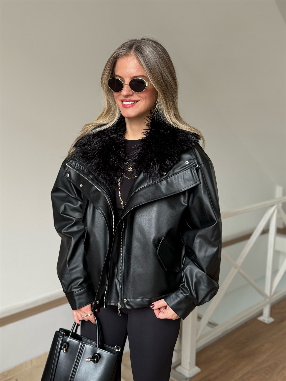 İçi Kürklü Deri Ceket