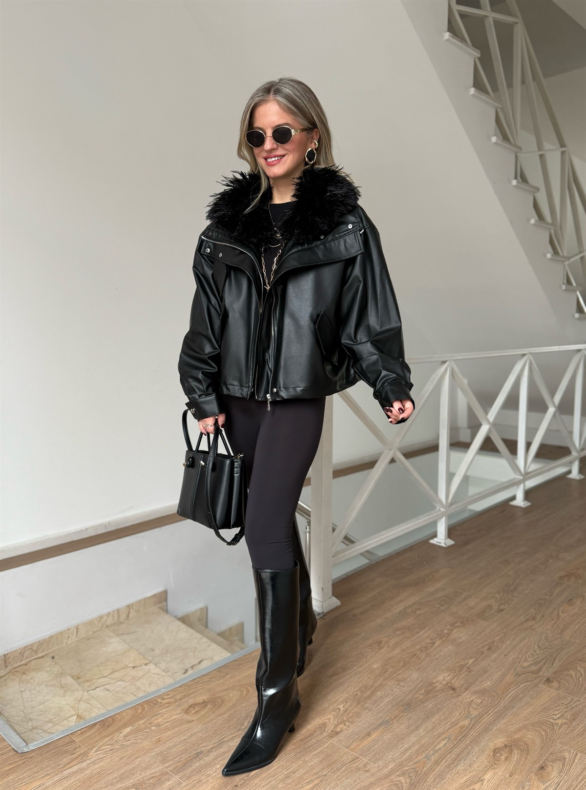 İçi Kürklü Deri Ceket