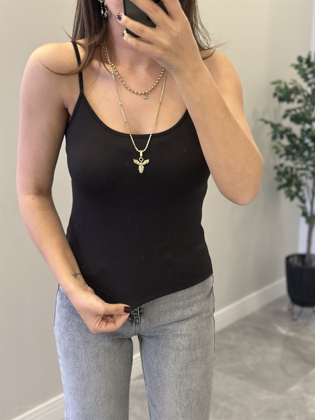 İnce Askılı Atlet - Siyah