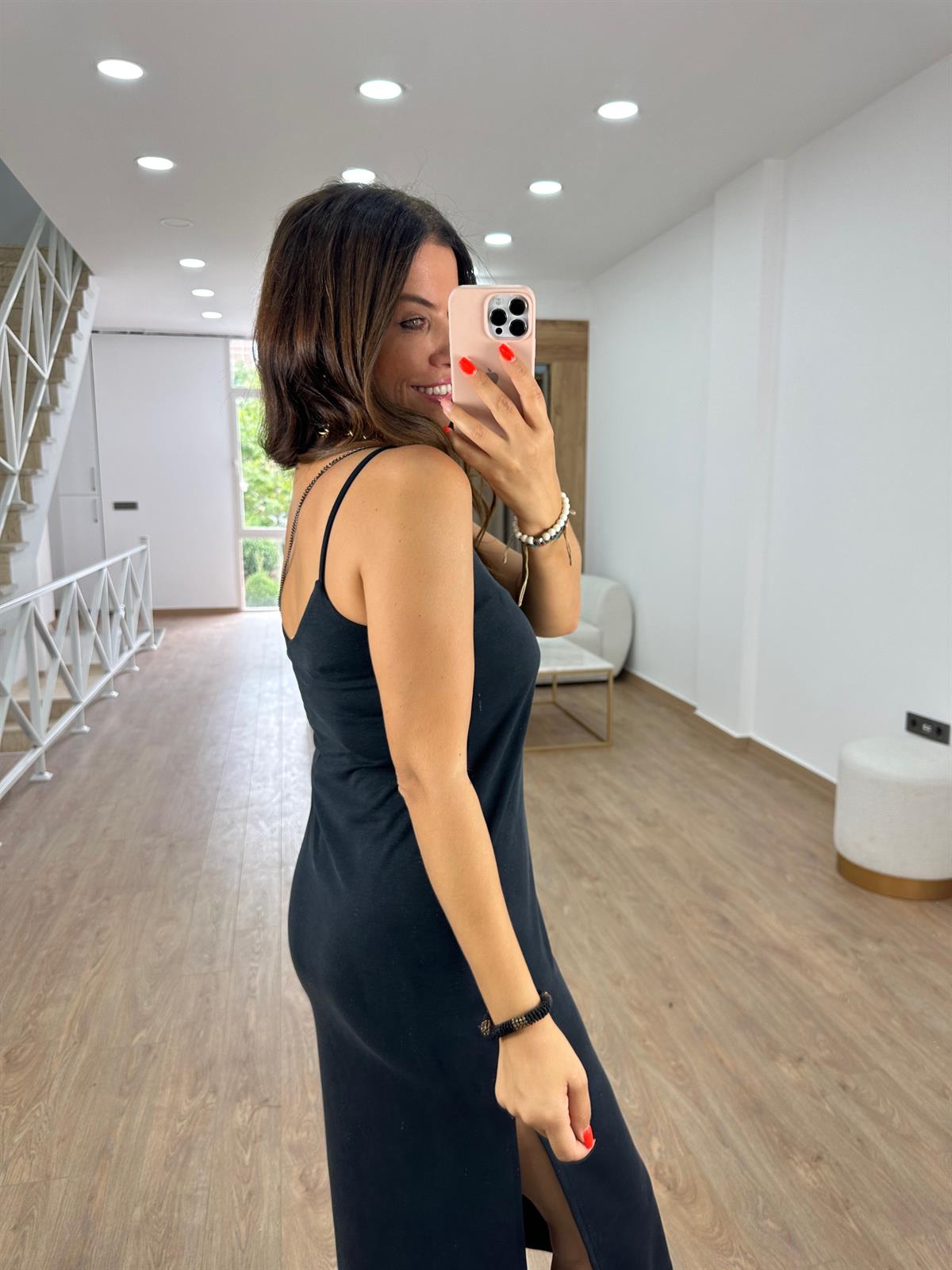 İp Askılı Modal Dokuma Kumaş Basic Elbise