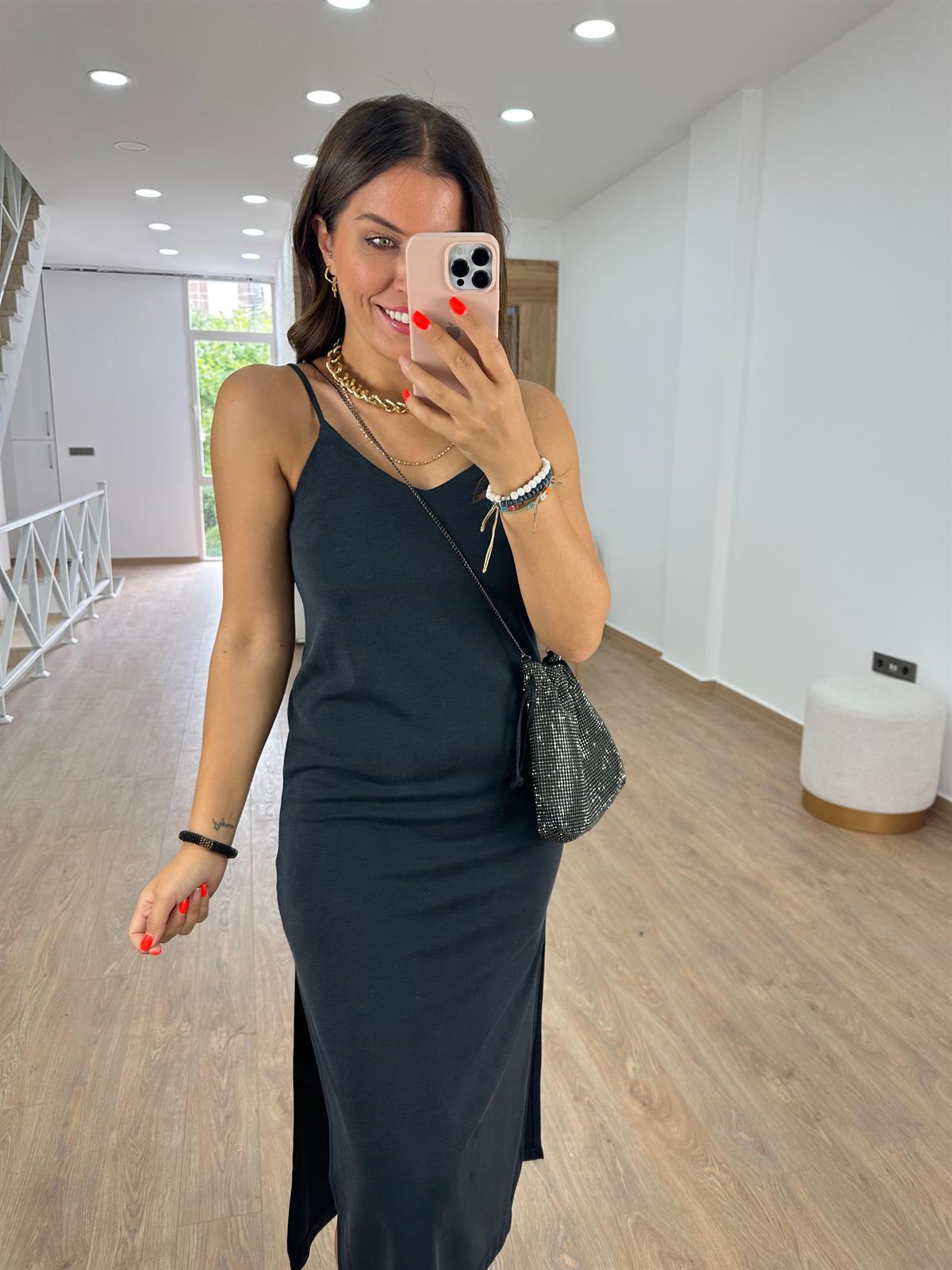 İp Askılı Modal Dokuma Kumaş Basic Elbise