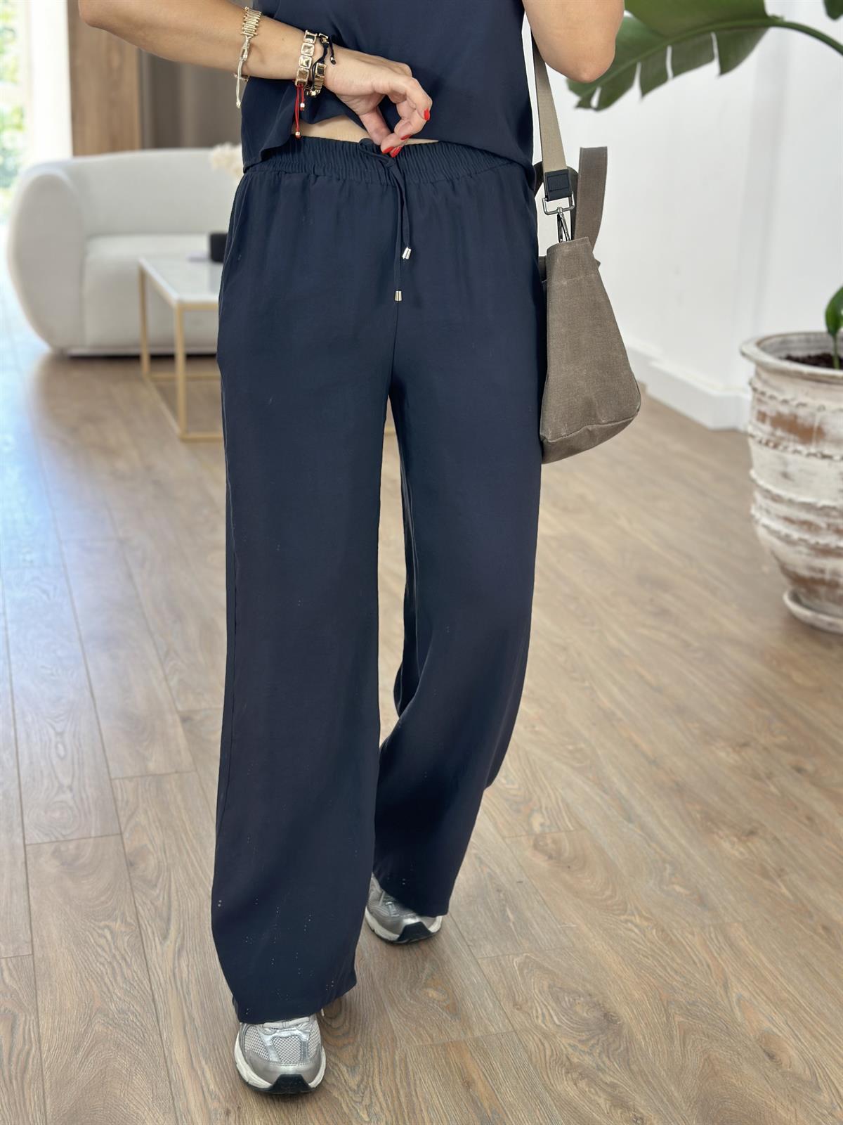 İp Askılı Palazzo Pantolonlu Tiril Takım-Antrasit