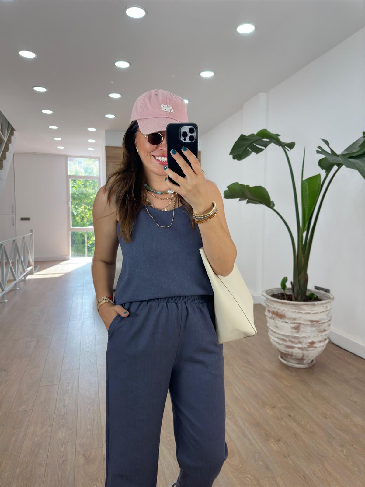 İp Askılı  Pamuk Keten Takım-Antrasit