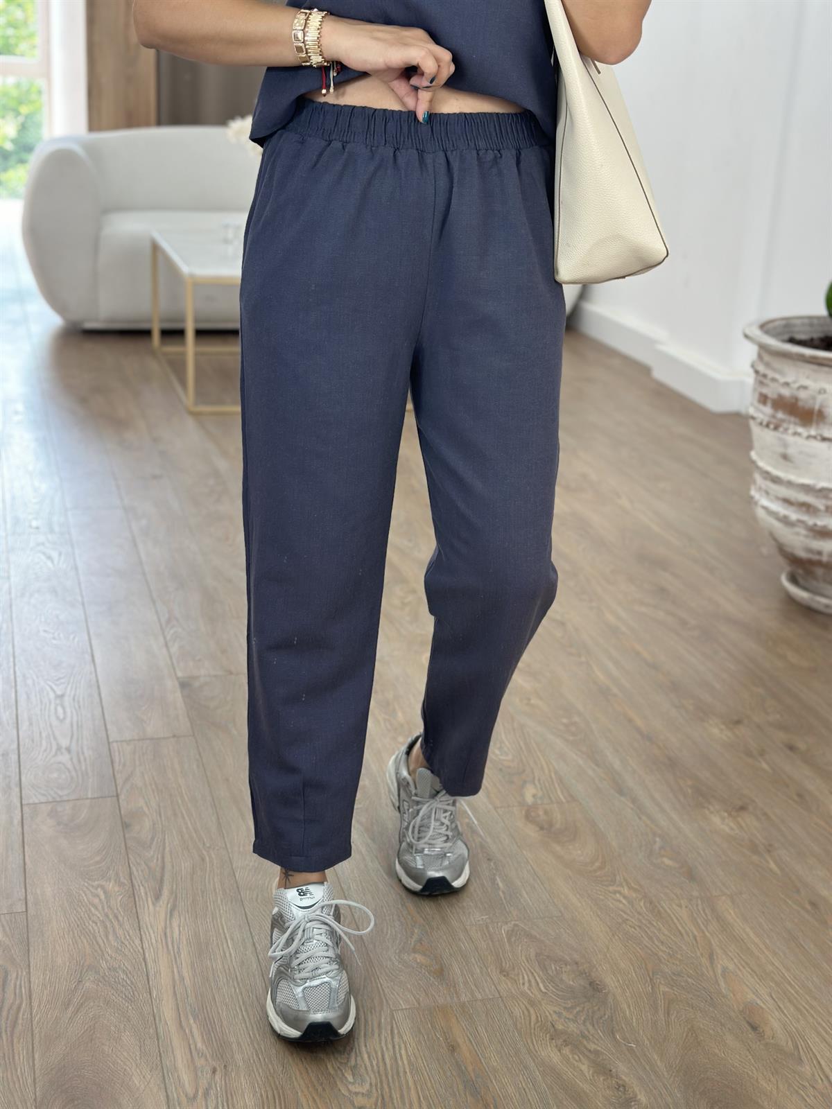 İp Askılı  Pamuk Keten Takım-Antrasit