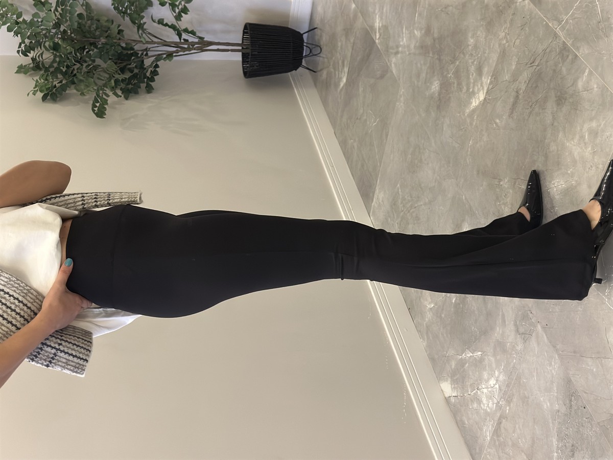 İspanyol Paça Toparlayıcı Tayt - Siyah