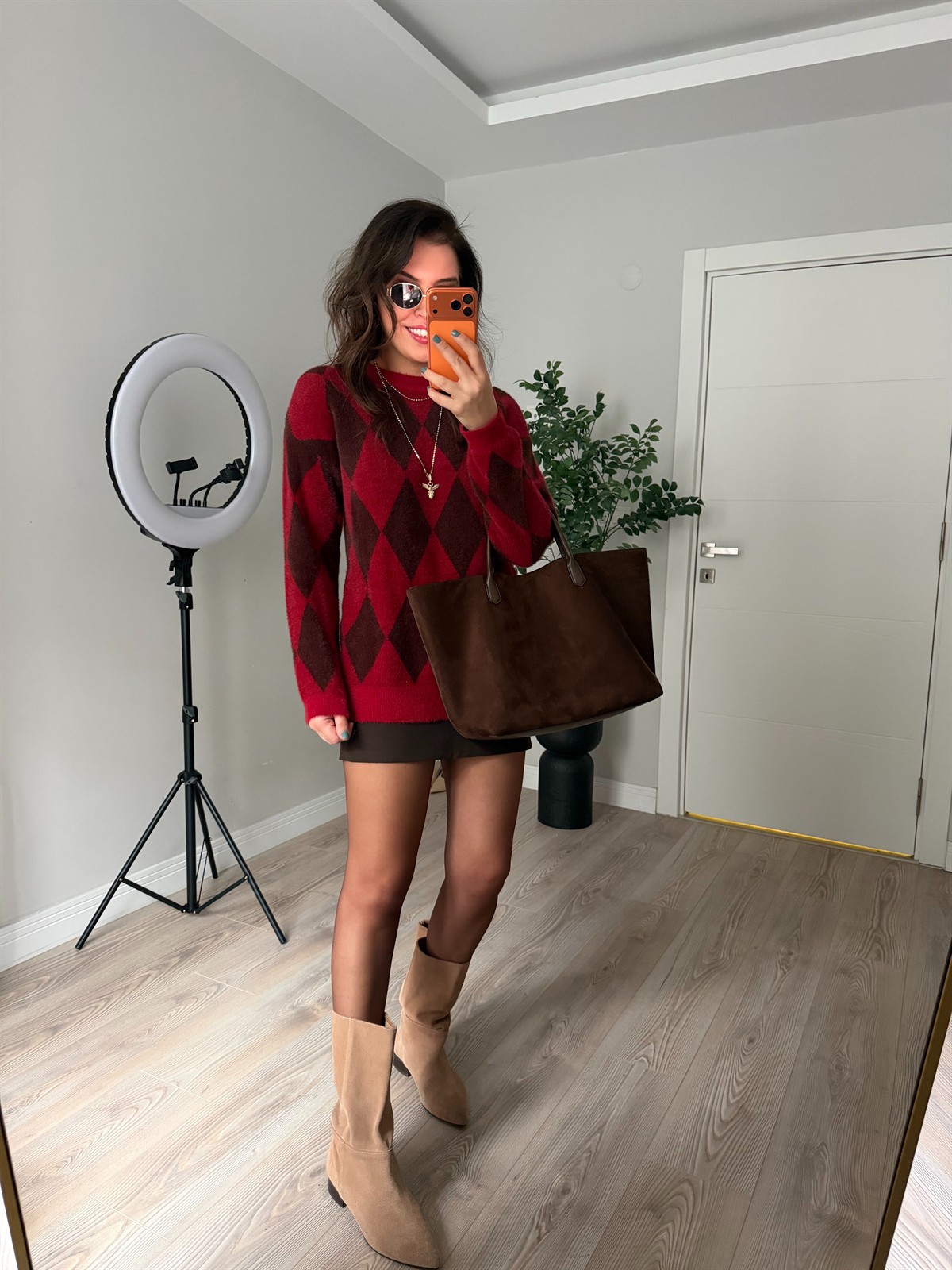 Jakarlı Baklava Desen Kazak