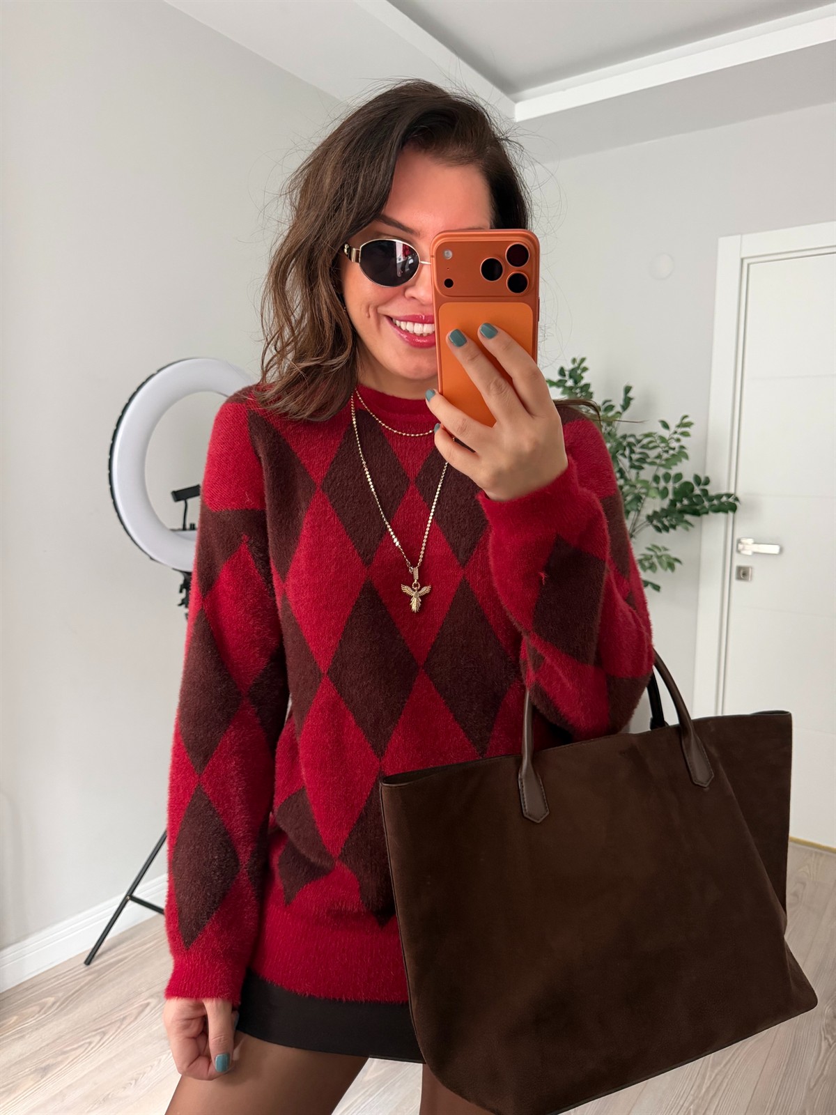 Jakarlı Baklava Desen Kazak