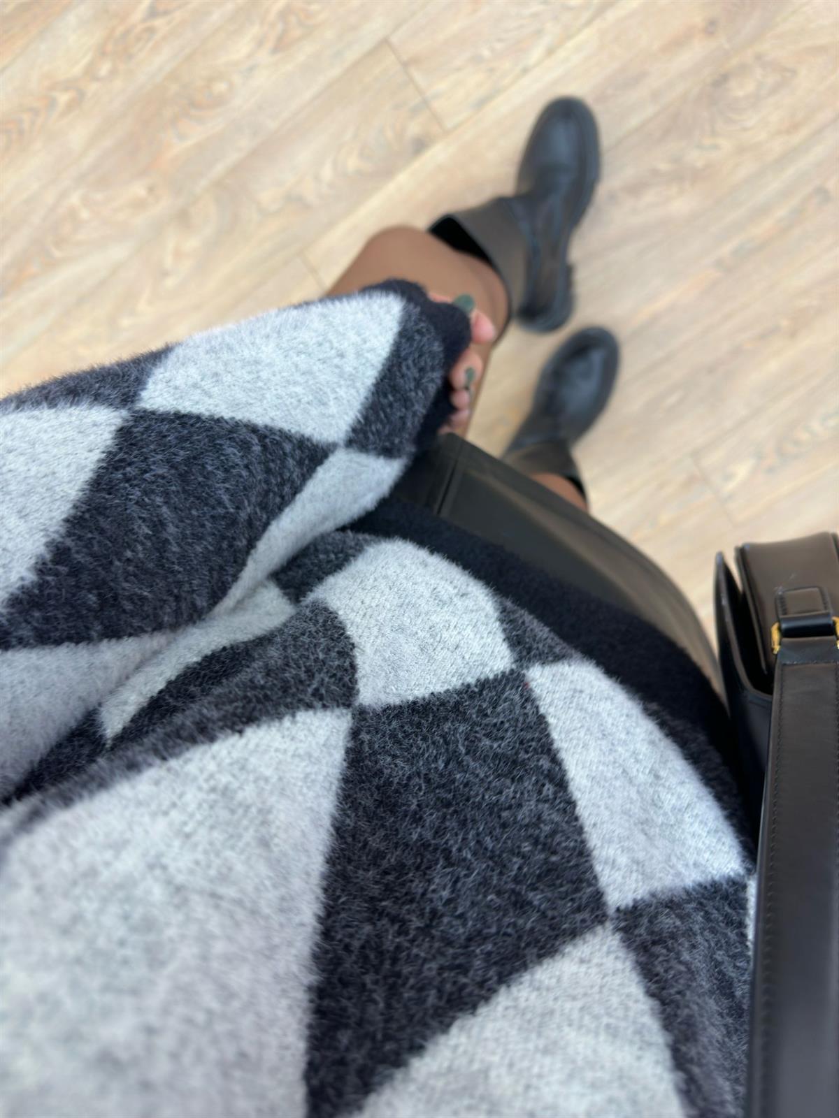 Jakarlı Bisiklet Yaka Triko Kazak - Antrasit