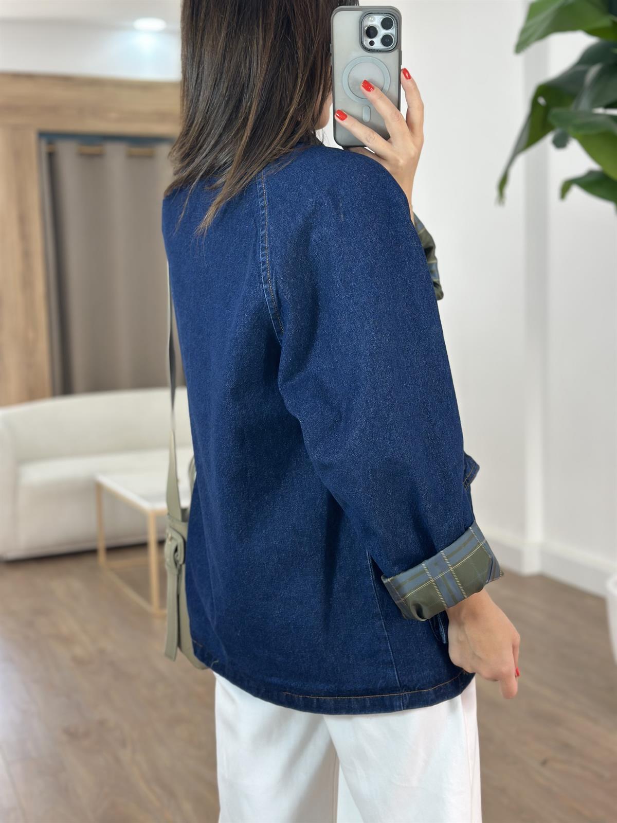 Kadife Yaka Denim Ceket  