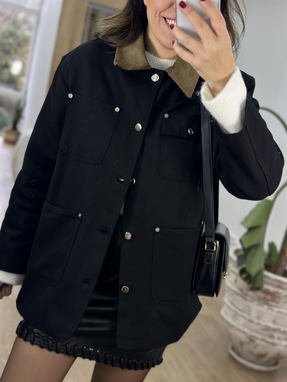 Kadife Yaka Garnili Ceket