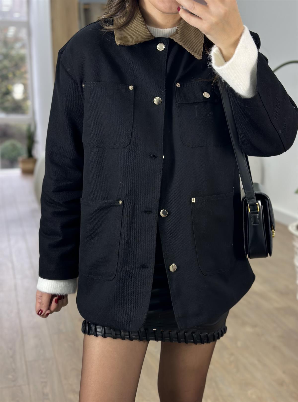 Kadife Yaka Garnili Ceket