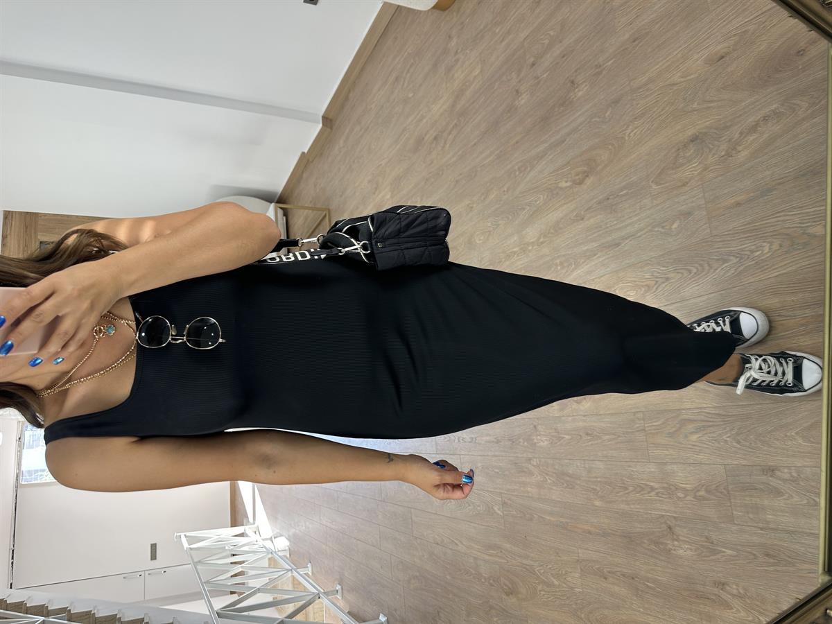 Kalın Askılı Fitilli Basic Elbise