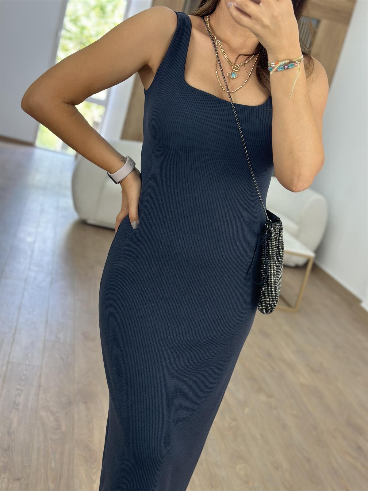 Kalın Askılı Fitilli Yumoş Elbise