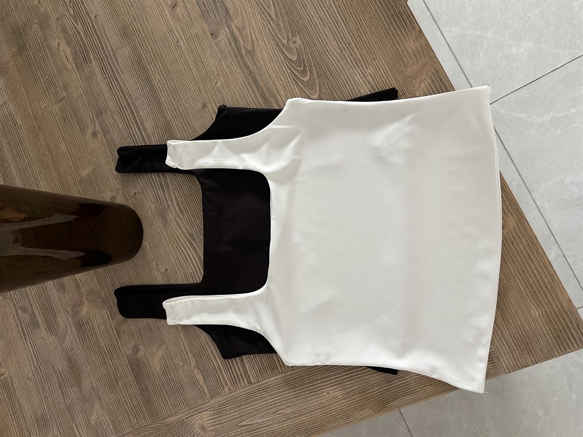 Kalın Askılı Kare Yaka Atlet - Beyaz