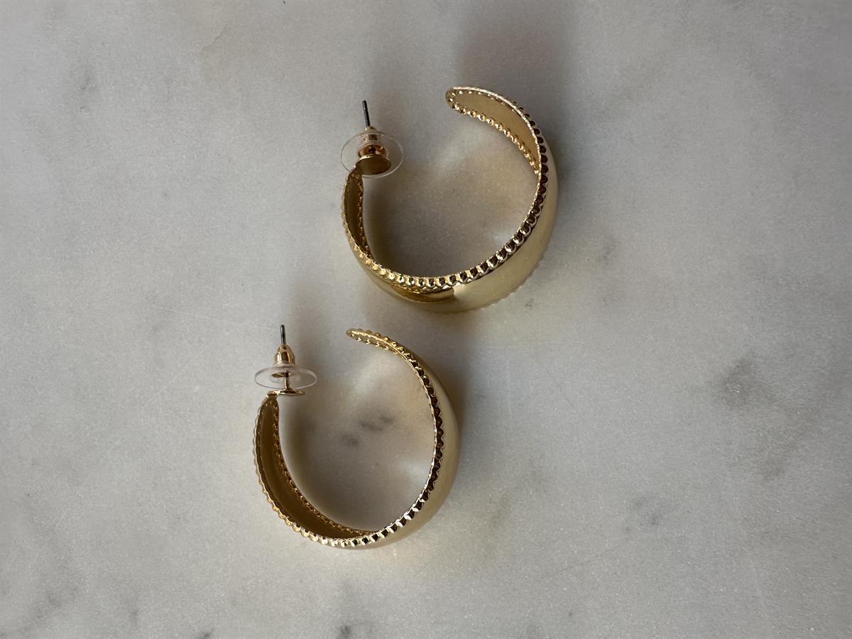 Kalın Halka Gold Küpe