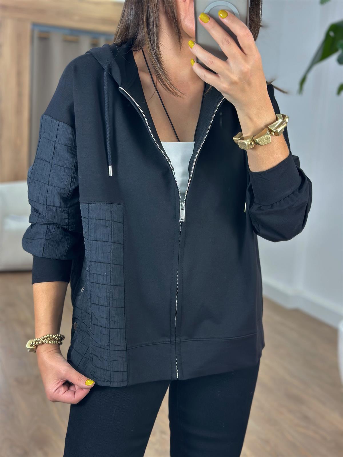 Kapitone Detaylı Kapüşonlu Sweatshirt 