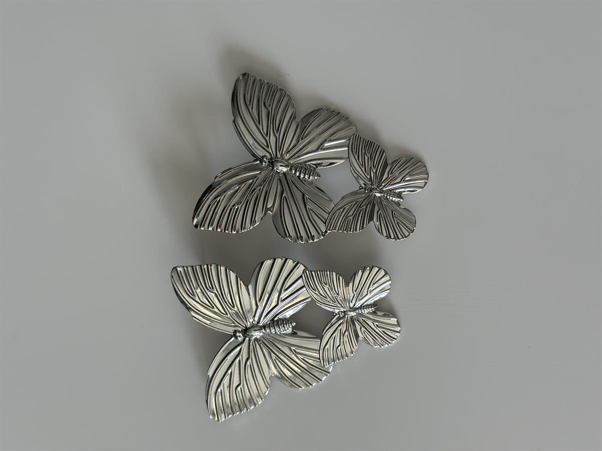 Kelebek Tasarım Silver Küpe 5cm