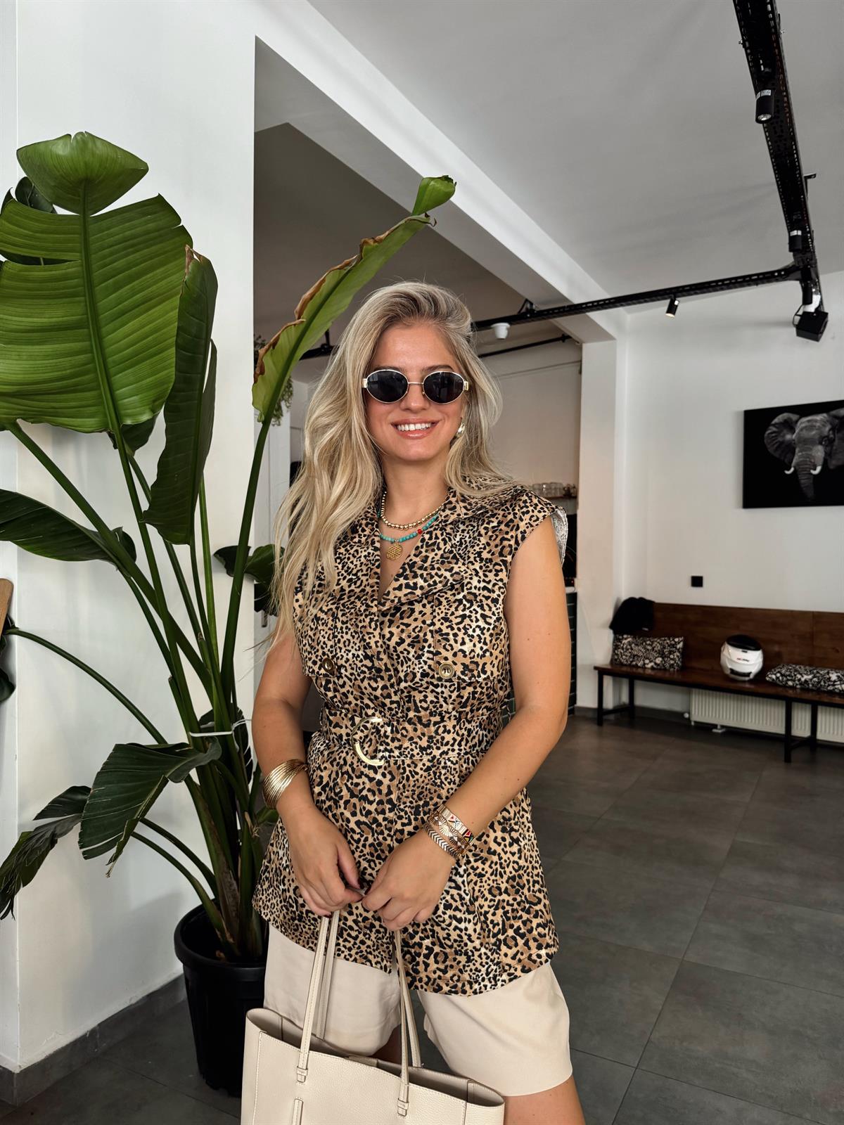 Kemerli Leopar Yelek