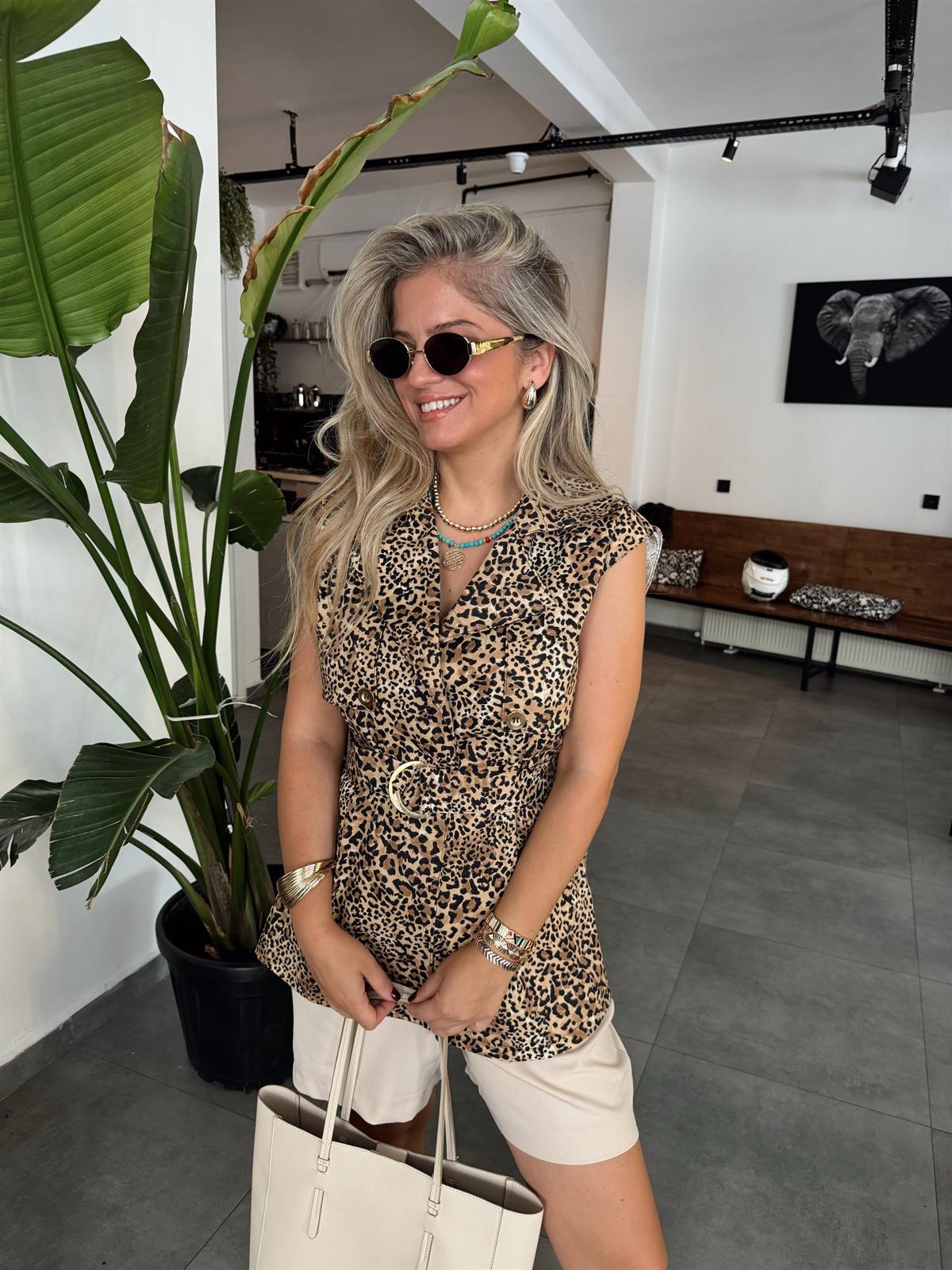 Kemerli Leopar Yelek