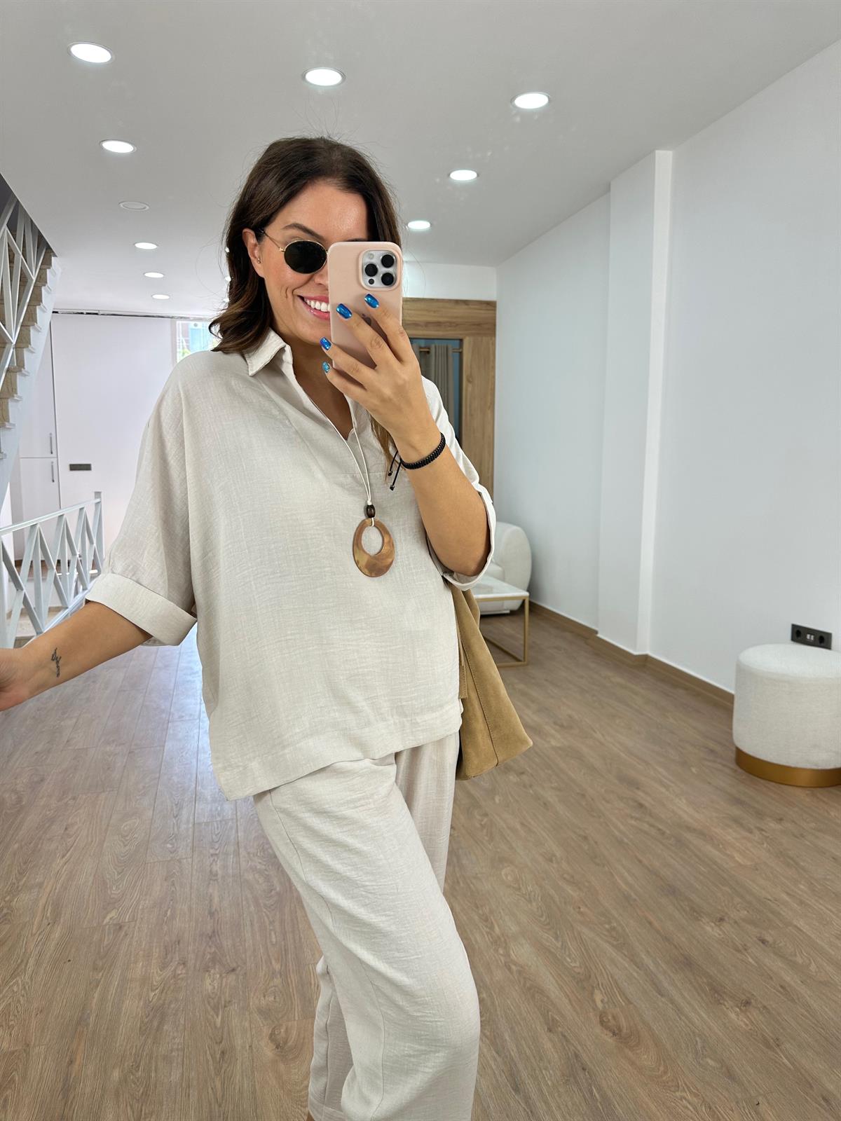 Kendinden Kolyeli Yarasa Kol Takım-Taş