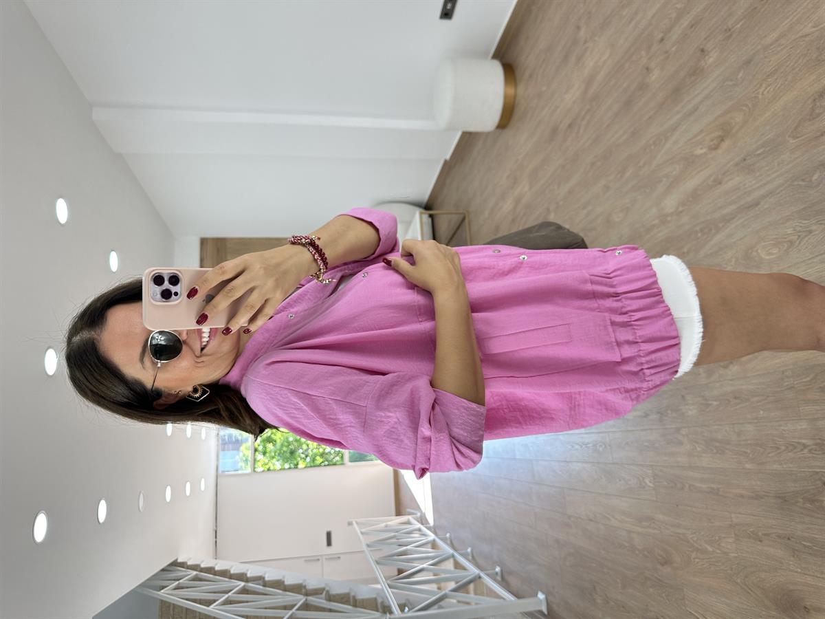 Keten Bomber Ceket-Pembe