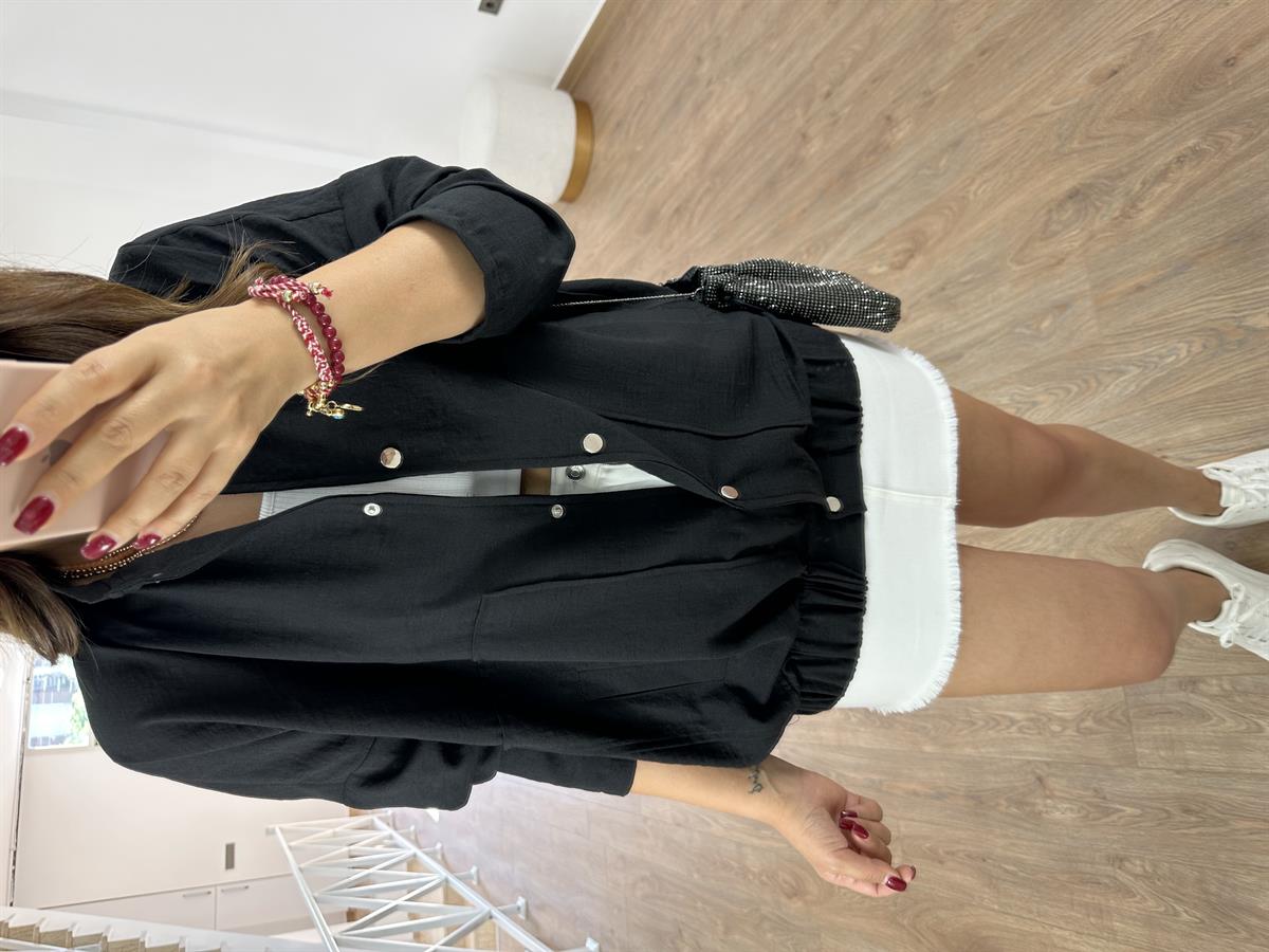 Keten Bomber Ceket-Siyah