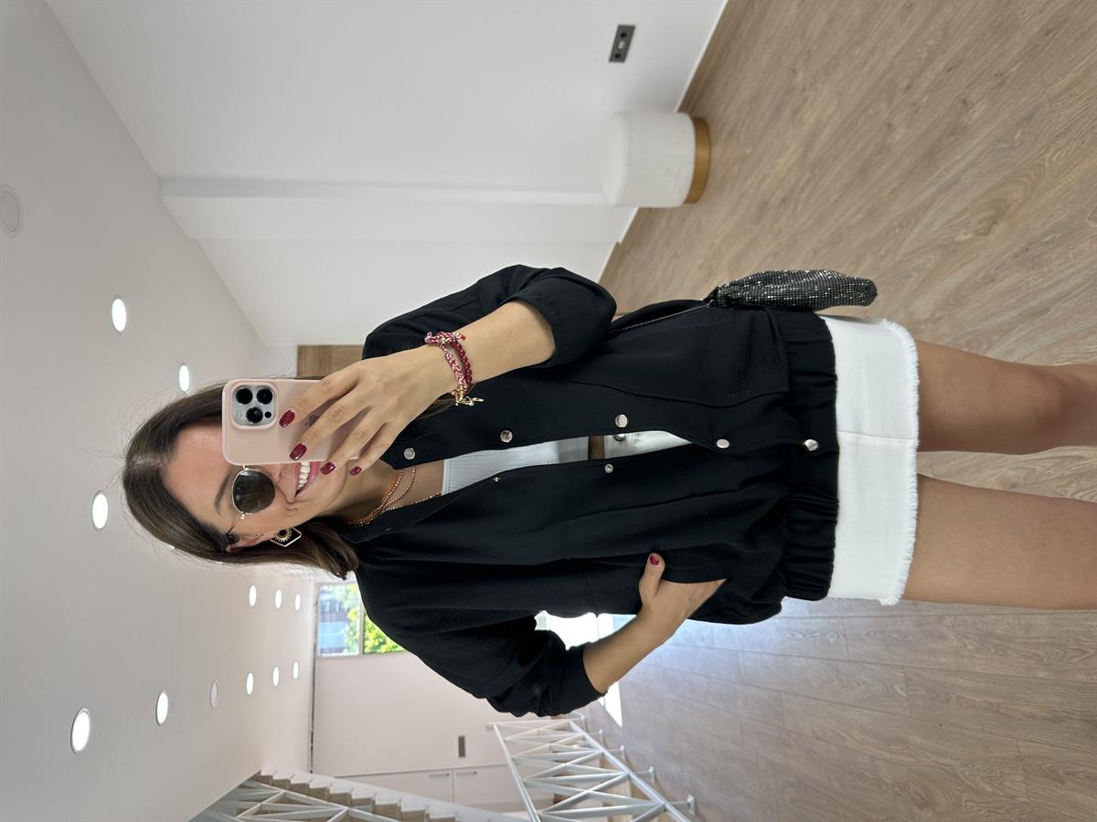 Keten Bomber Ceket-Siyah