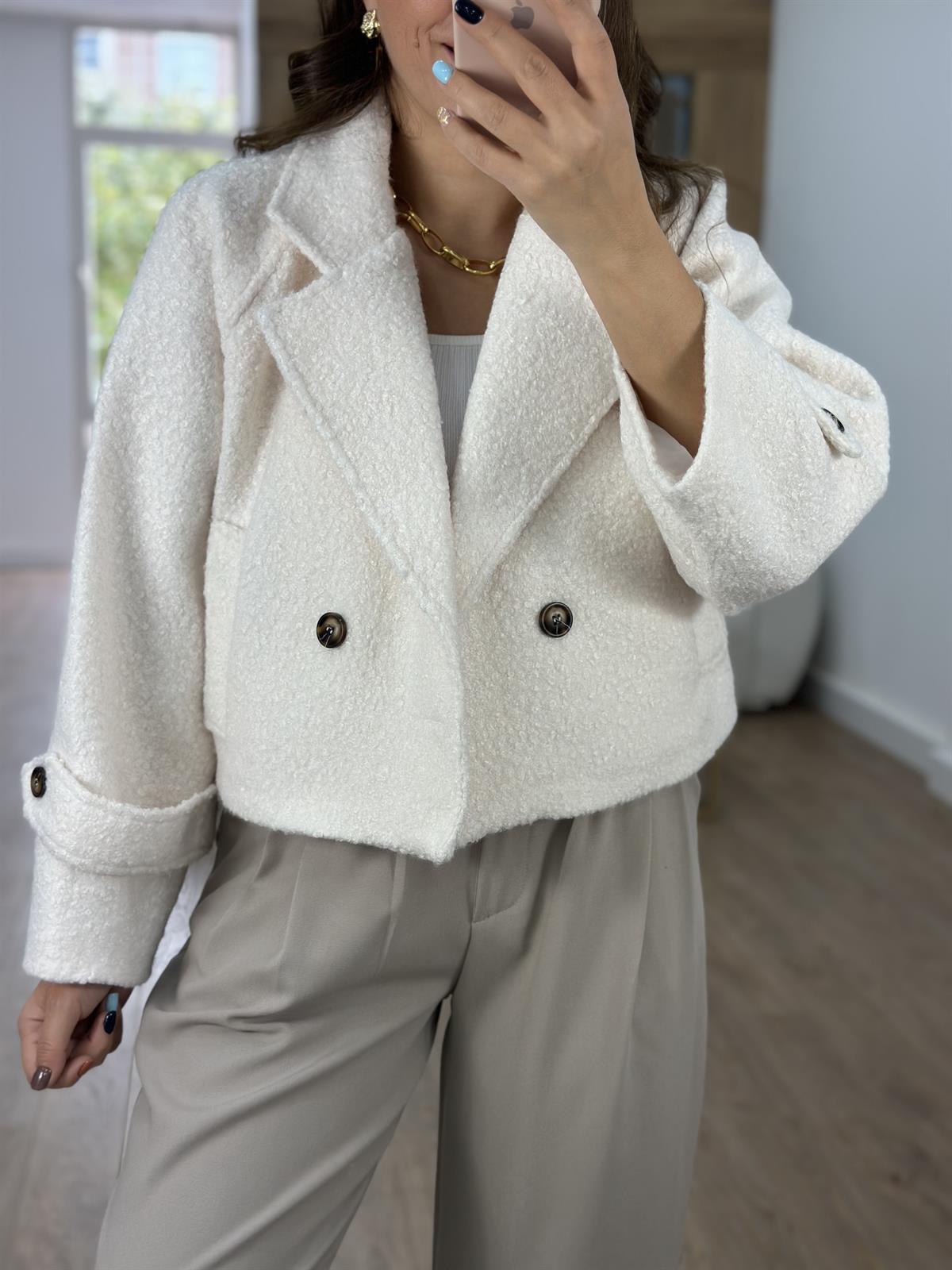 Kısa Buklet Kaban-Ekru