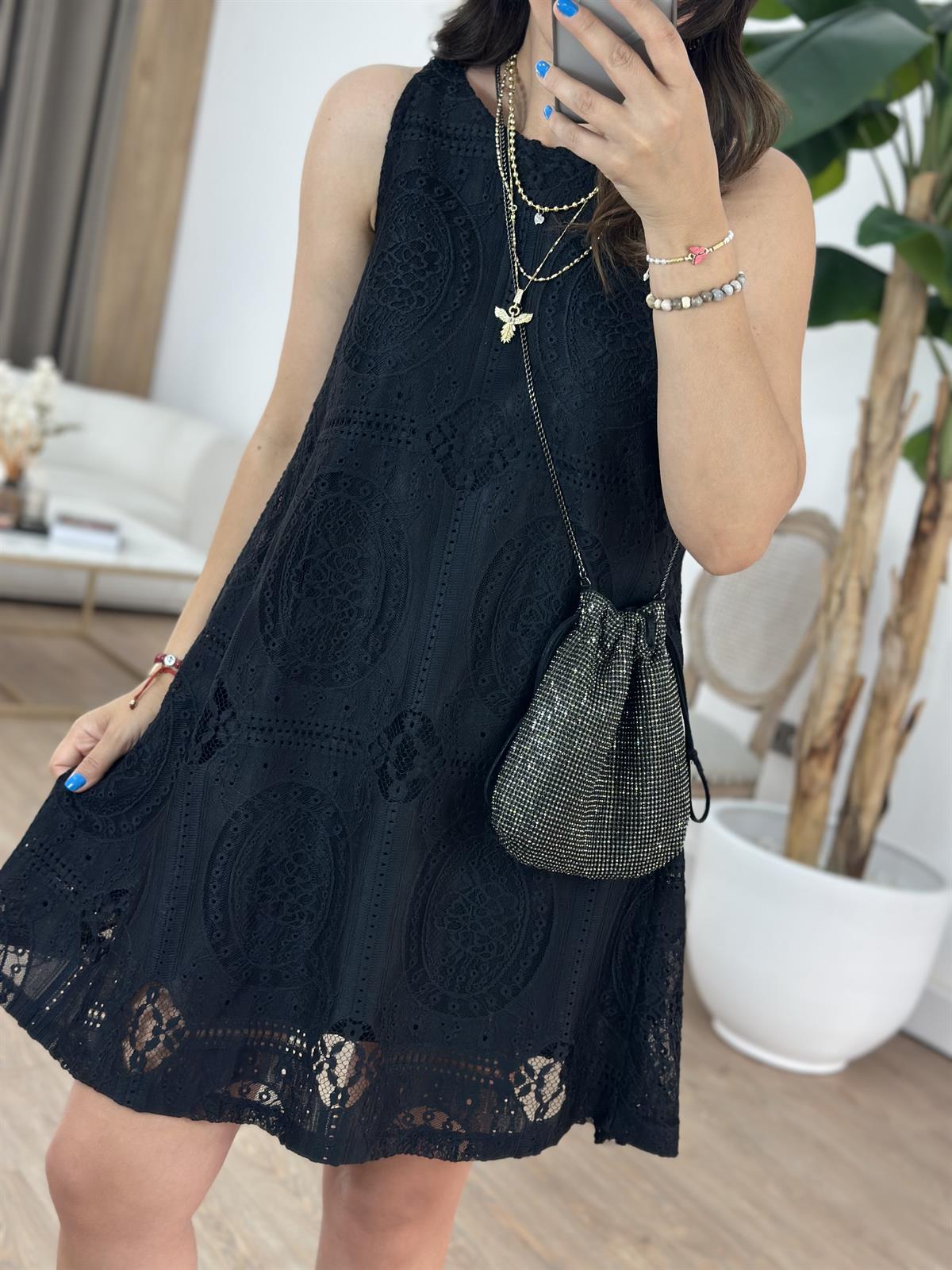 Kısa Fisto Elbise - Siyah