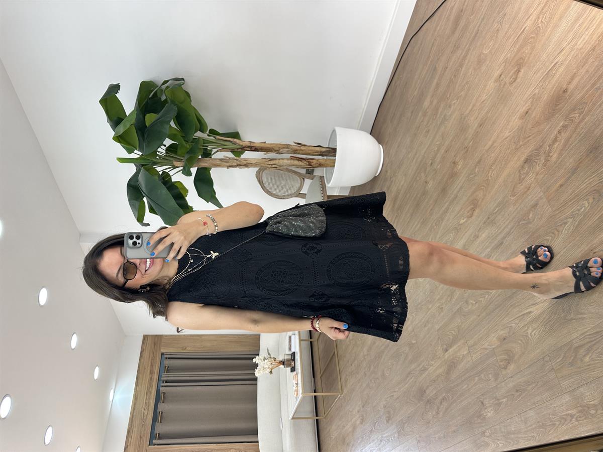 Kısa Fisto Elbise - Siyah