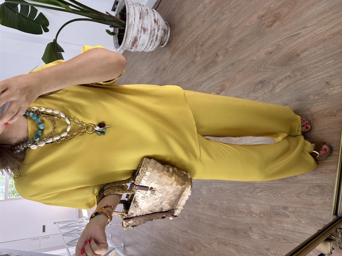 Kısa Kollu Salaş Viskon Takım - Olive