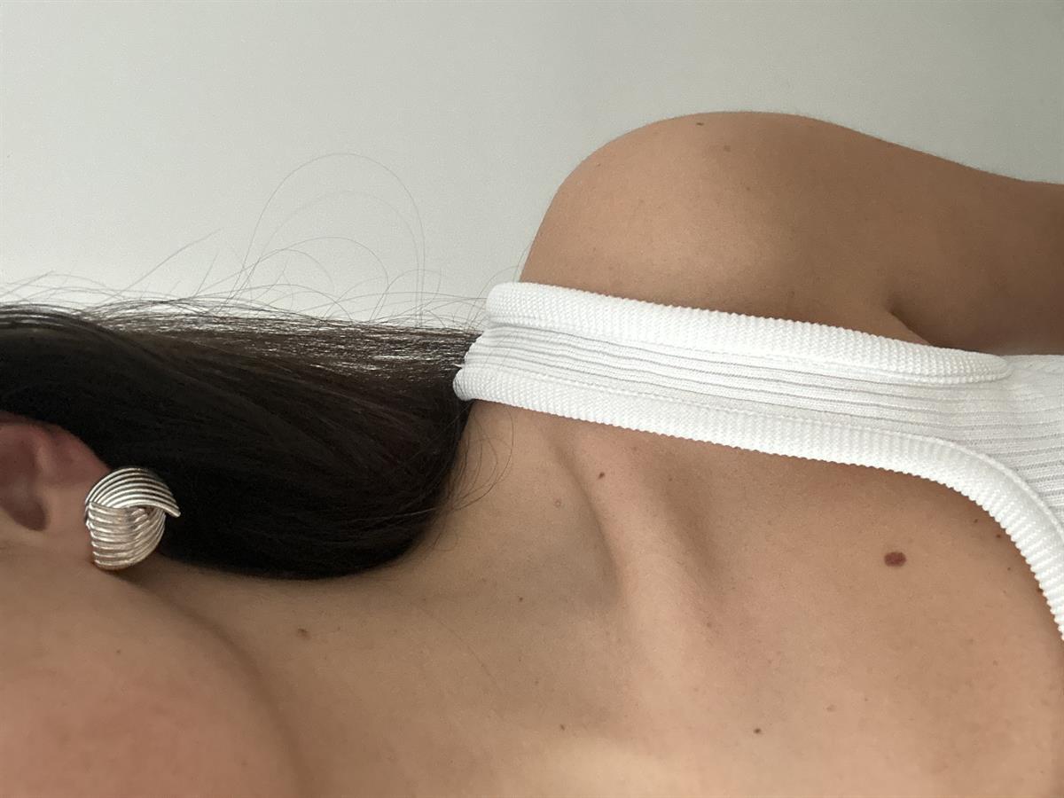 Kıvrımlı Silver Tasarım Küpe 2,5cm