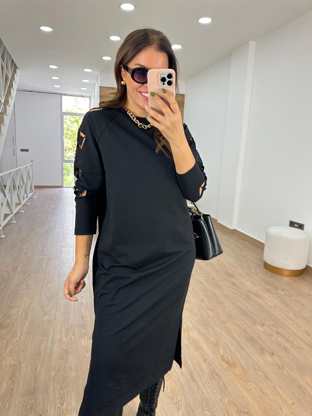 Kol Detaylı Sweat Elbise