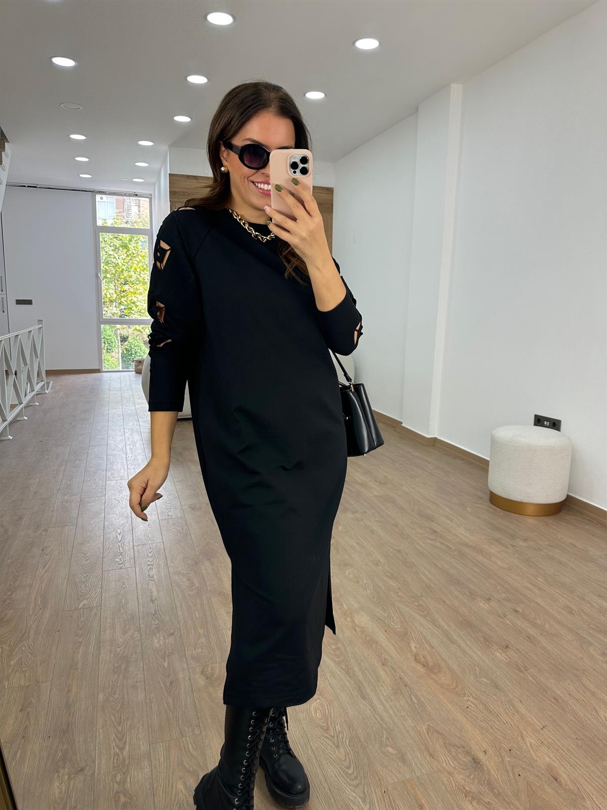 Kol Detaylı Sweat Elbise