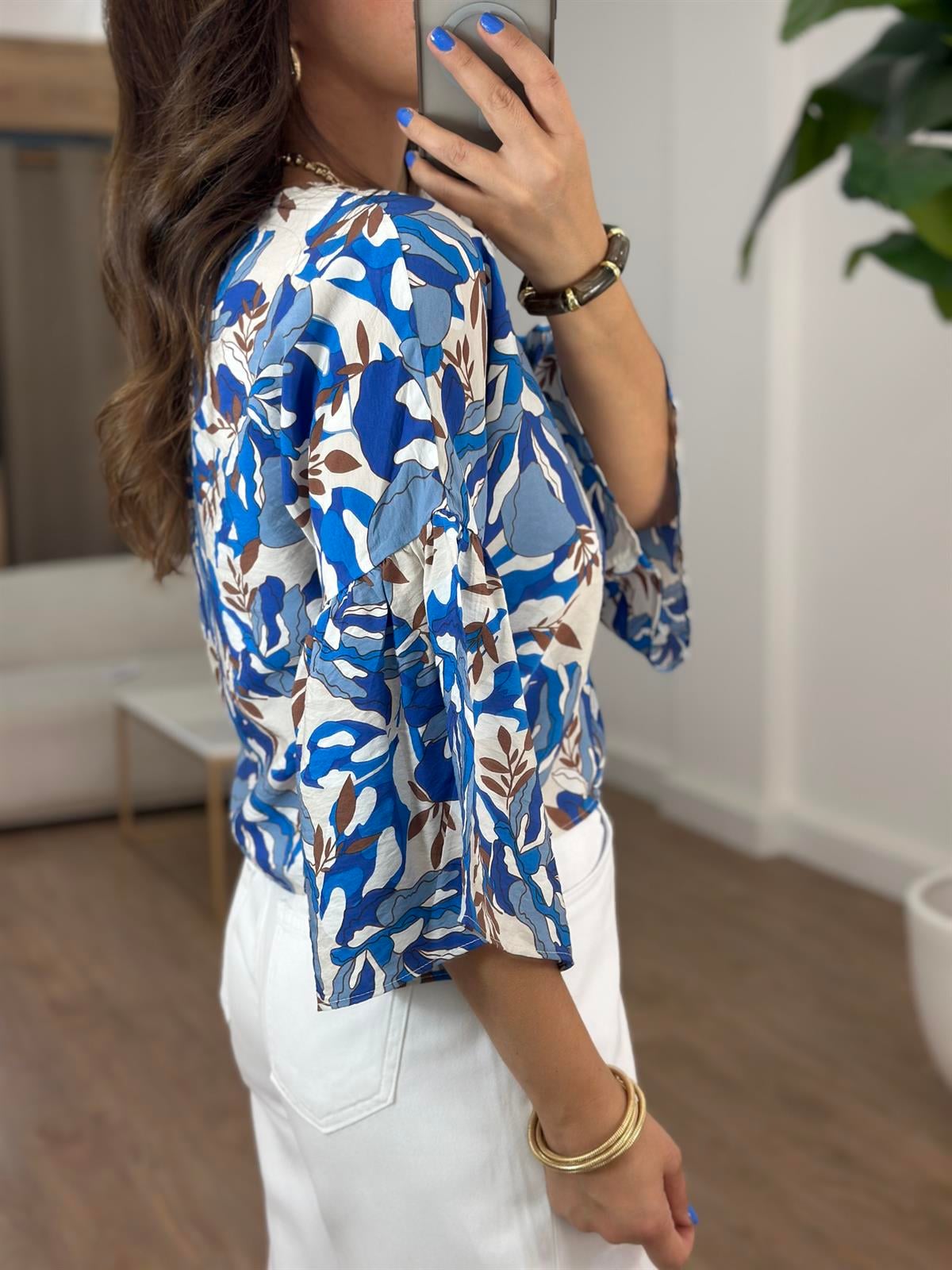 Kolları Volanlı Tensel Bluz 