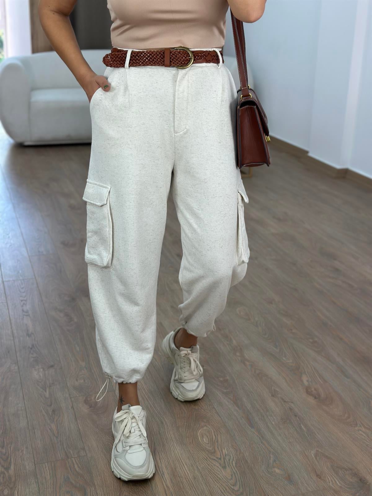 Körük Cep Detaylı Paçası Lastikli Pantolon