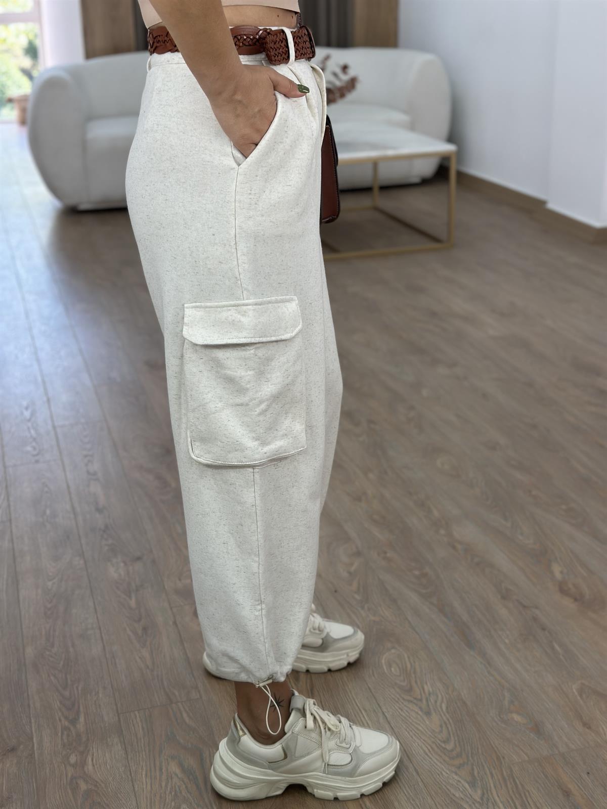 Körük Cep Detaylı Paçası Lastikli Pantolon