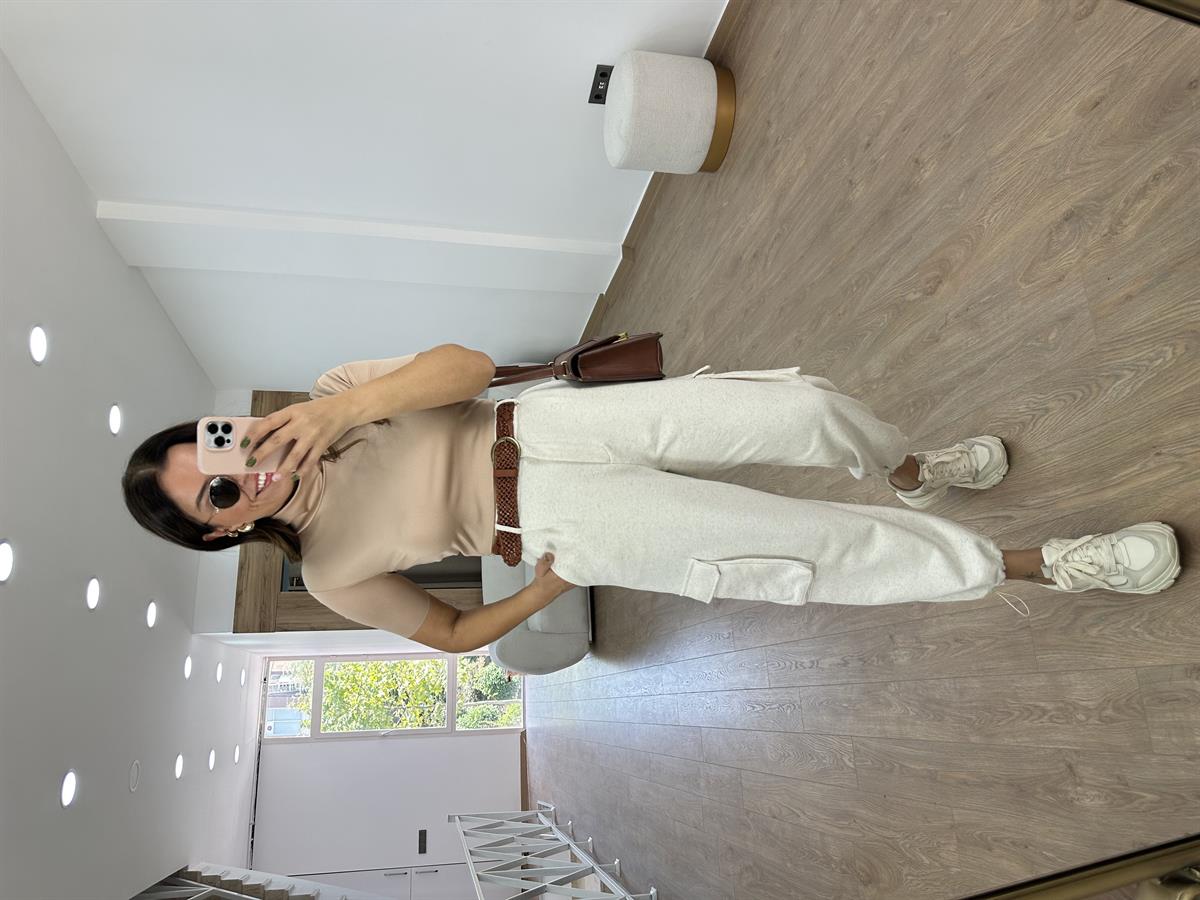 Körük Cep Detaylı Paçası Lastikli Pantolon