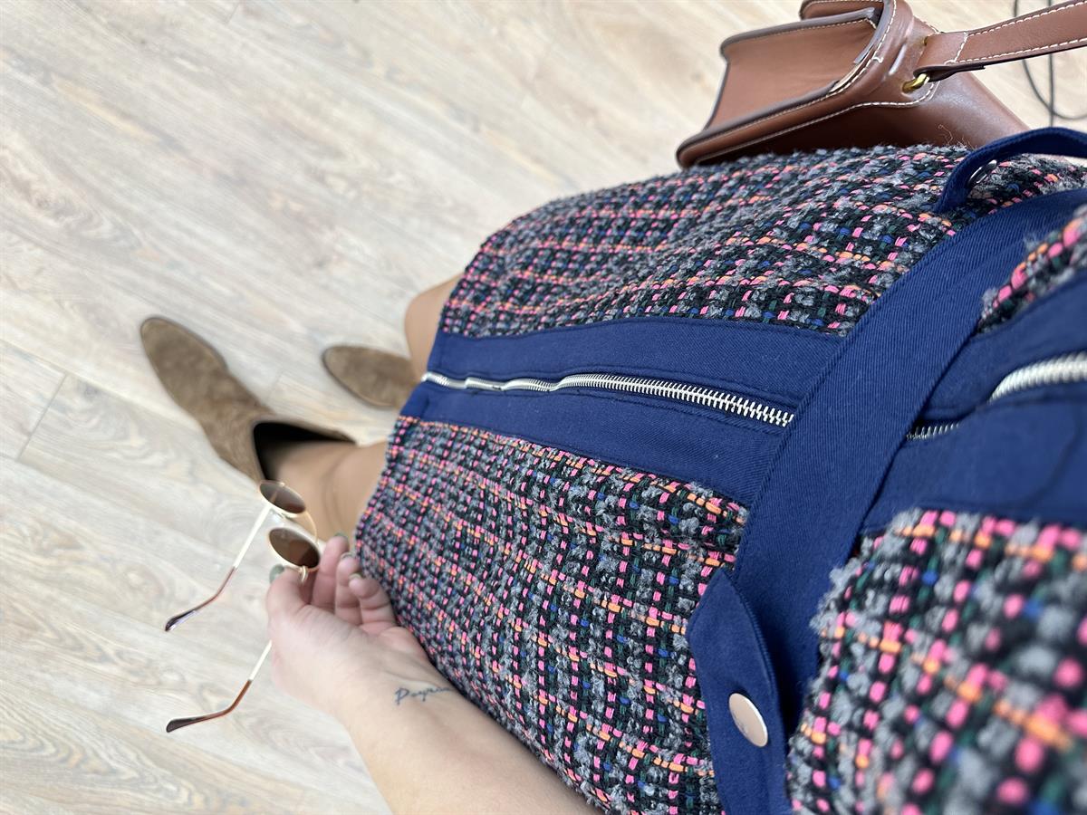 Kot Garnili Beli Kuşaklı Tüvit Elbise