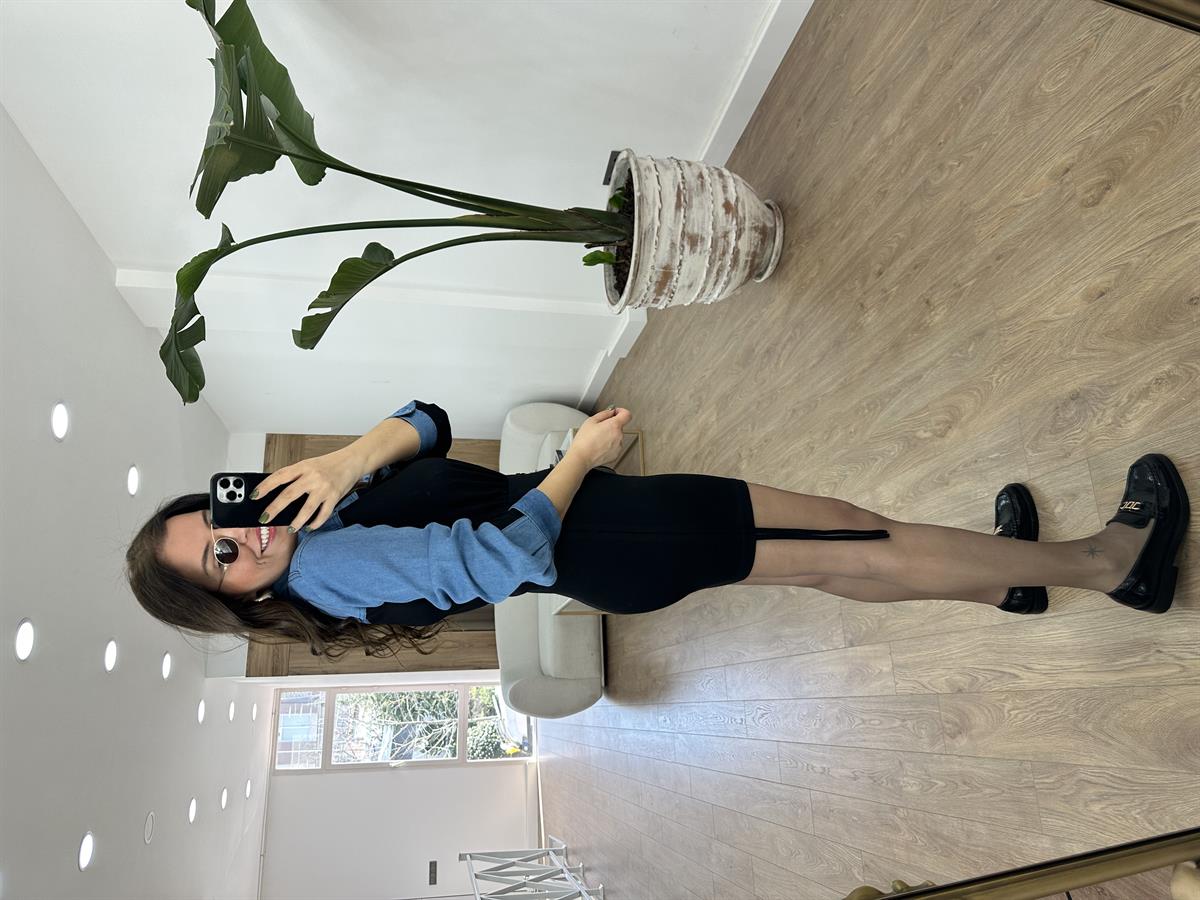 Kot Garnili Büzgülü Elbise